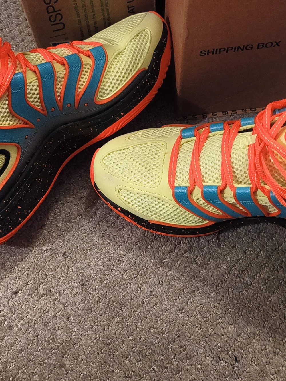 Nike Men's Athletic Shoes - Neon Yellow, Bright Orange & Blue Accents